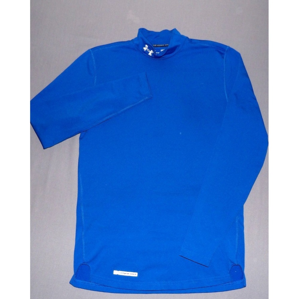Under Armour Cold‎ Gear Blue Fitted Mock Stretch Athletic Shirt Men's Medium